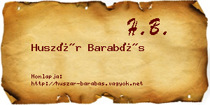 Huszár Barabás névjegykártya